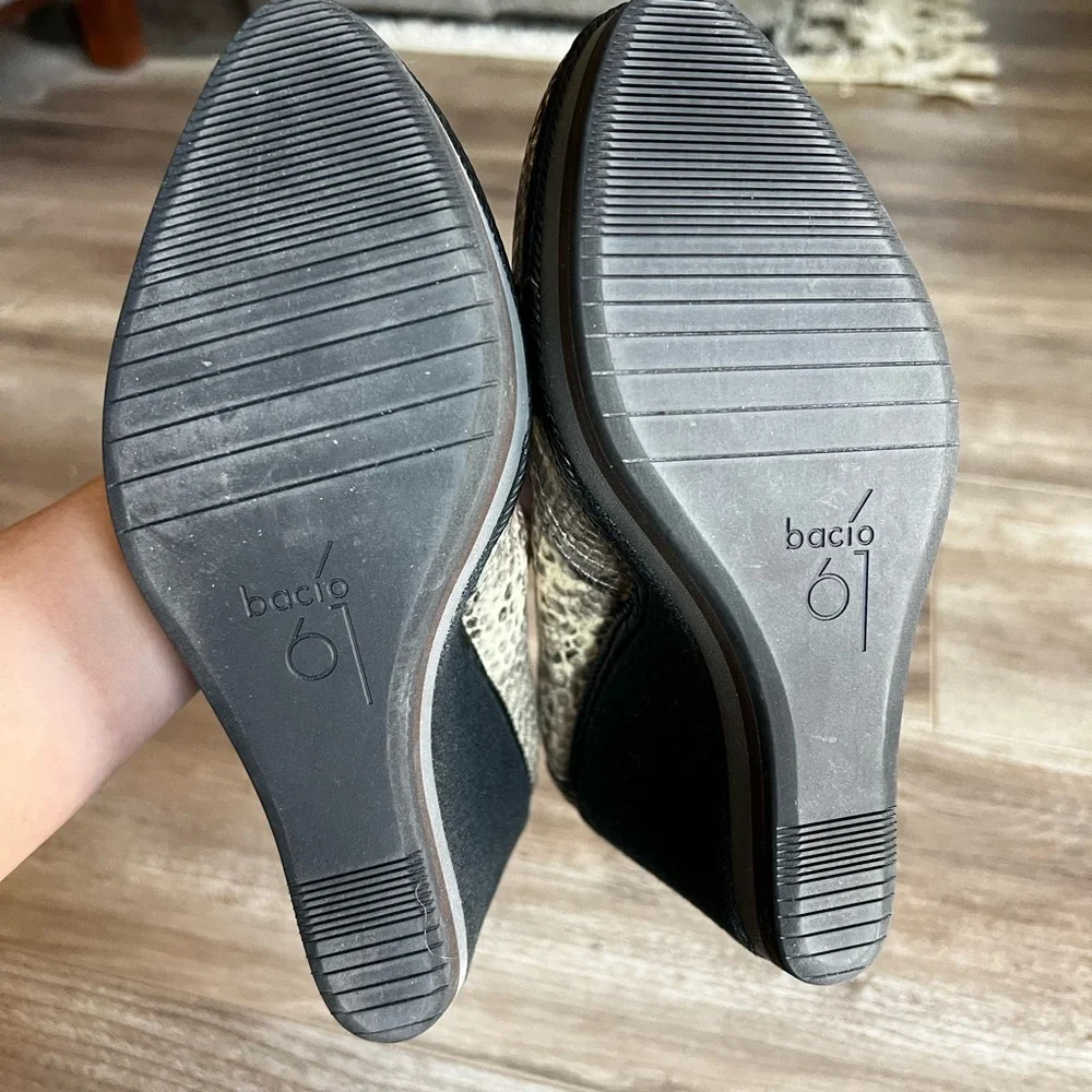 Bacio 61 Super High sexy wedge platform snake skin print 7.5 excellent condition - Picture 9 of 12